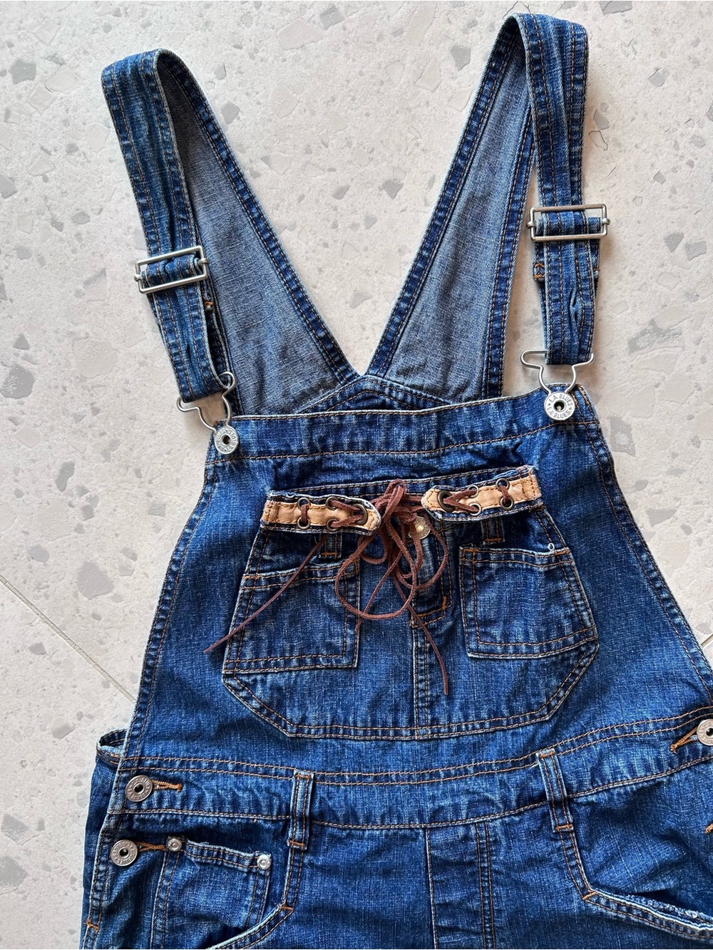Vintage 90s Y2K L.A. Blues Dark Wash Denim Overalls - Size Medium - Picture 3 of 4